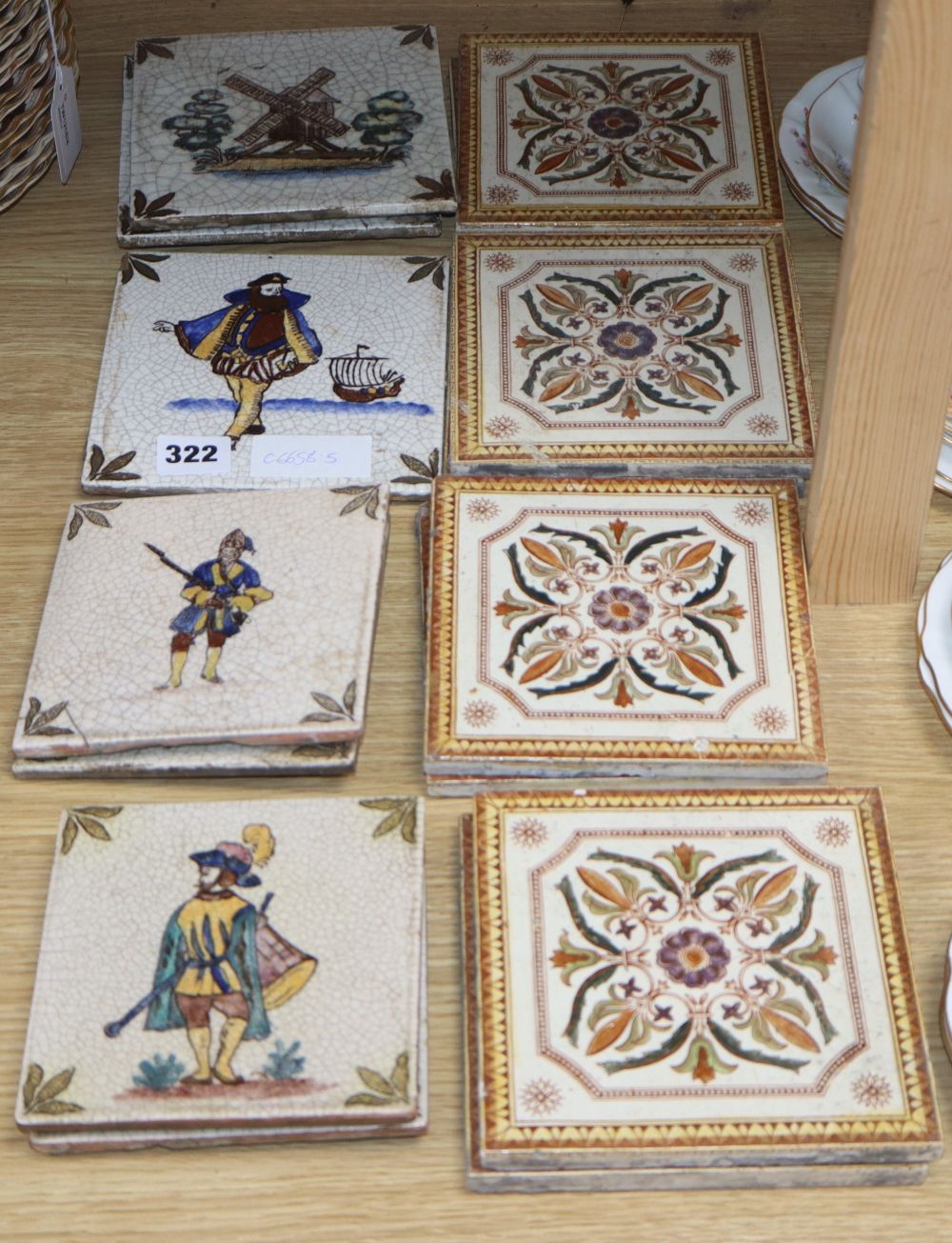 A quantity of 19th/20th century century pottery tiles